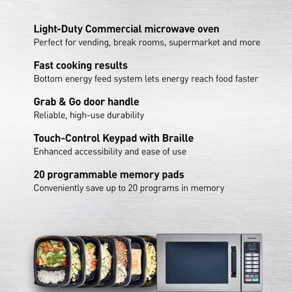 Consumer NE1054F 1000 Watt Commercial Microwave Oven With 10 Programmable Memory, Stainless
