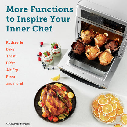 11-in-1 Air Fryer Oven , 13Qt Small Footprint Airfryer combo with Rotisserie